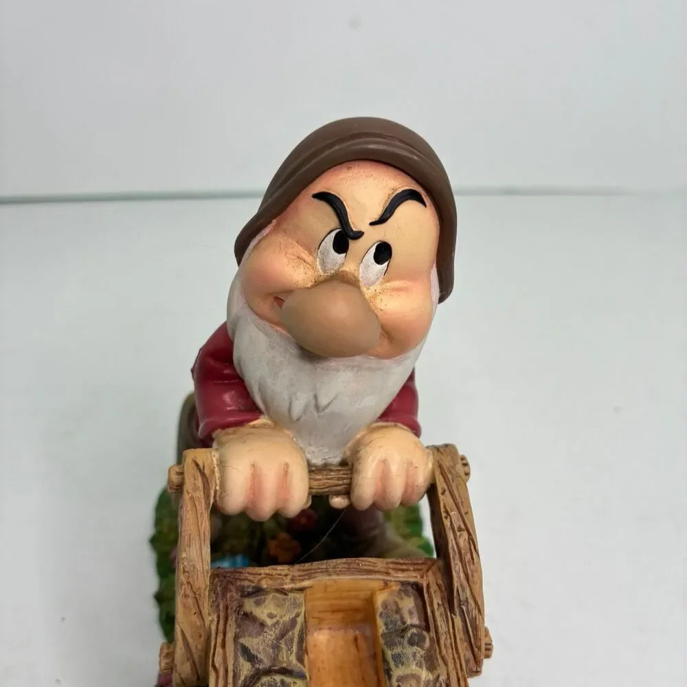 Disney Snow White & The Seven Dwarfs Desk Set GRUMPY Business Card Holder Vtg